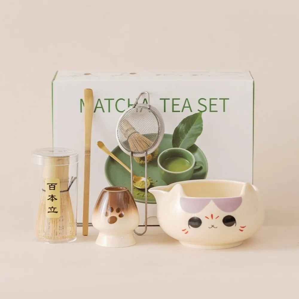 Japanese Matcha Tea Set – Ceramic Bowl & Whisk Gift Box 2/5/7pcs Matcha Tea Set Richie's