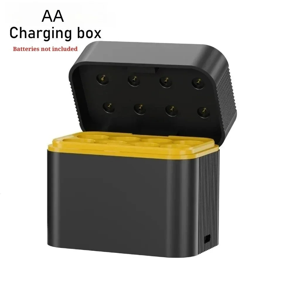 8-Slot USB-C Smart Fast Charger Case for AA AAA Li-ion Batteries Battery Charger Case Richie's B