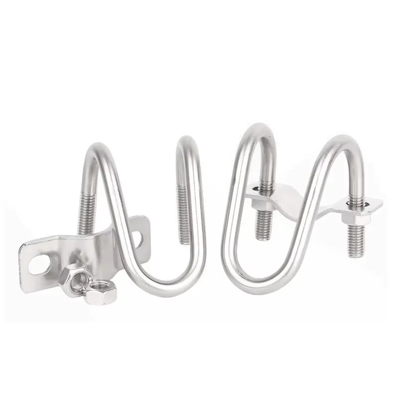 M6 M8 304 Stainless Steel Double U-Bolt Cross Pipe Clamp Set Pipe Clamp Set Richie's