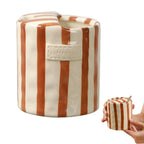 Minimalist Striped Ceramic Coffee Mug & Plate Set 300ml Ceramic Coffee Mug Richie's 201-300ml Brown