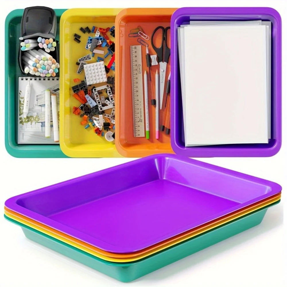 2-Pack Plastic Storage Trays for Crafts, Sand, Painting & Home Plastic Storage Tray Richie's
