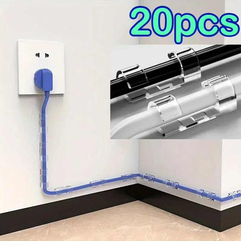 20pcs Self-Adhesive Cable Clips – Desk & Home Wire Organizer Cable Management Clips Richie's