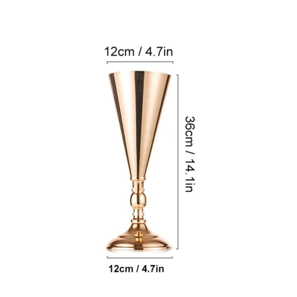 Golden Iron Flower Vase European Wedding Candle Holder Stand Decorative Flower Vase Richie's Gold M