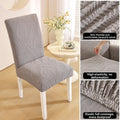 3D Leaf Jacquard Stretch Dining Chair Cover – Elastic Slipcover Chair Slipcover Richie's Grey-Coffee