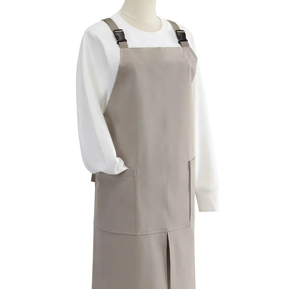 Waterproof Kitchen Apron with Pockets & H-Shaped Straps Kitchen Work Apron Richie's Grey
