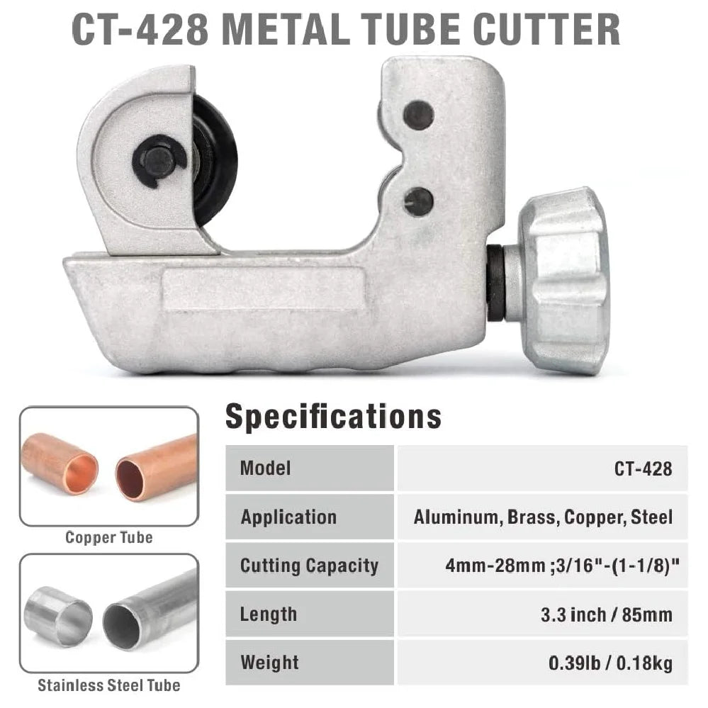 CT-428 Close Quarters Tube Cutter 3/16"–1-1/8" Copper Brass Tube Cutter Tool Richie's