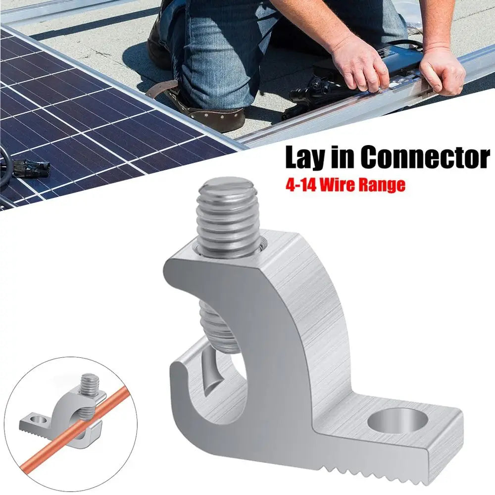 Pool Bonding Aluminum Lay-In Connector | 4–14 AWG, SS Screws Grounding Connector Richie's