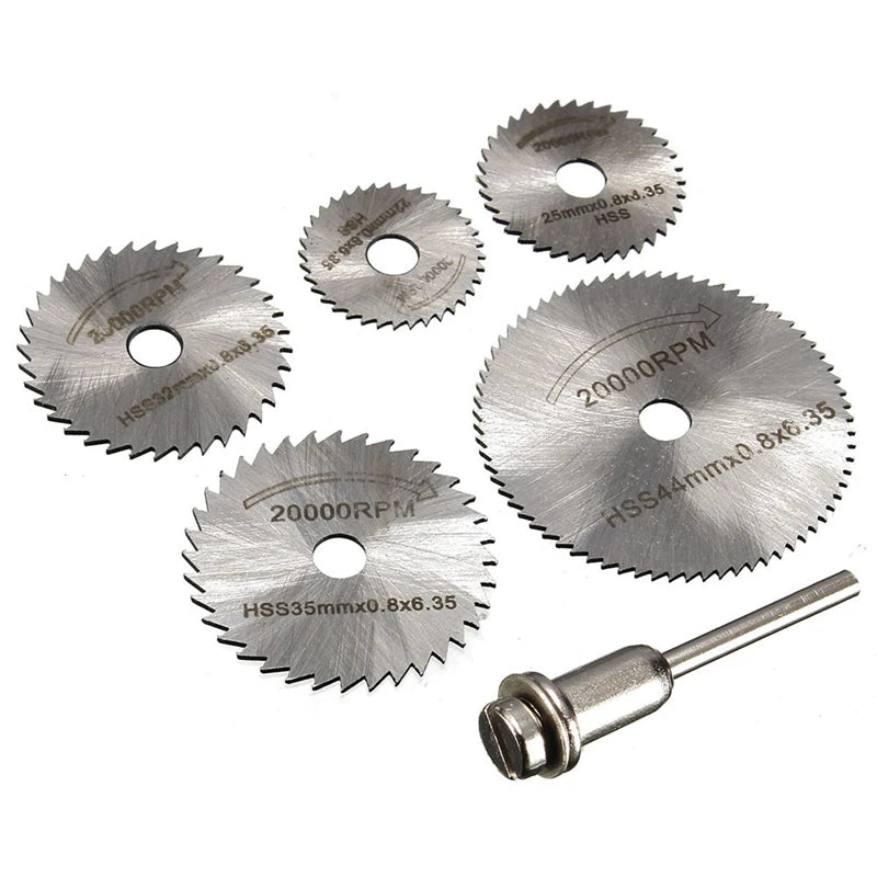 7Pcs HSS Circular Saw Blades 1/8" Shank – Rotary Tool Discs Rotary Tool Blades Richie's