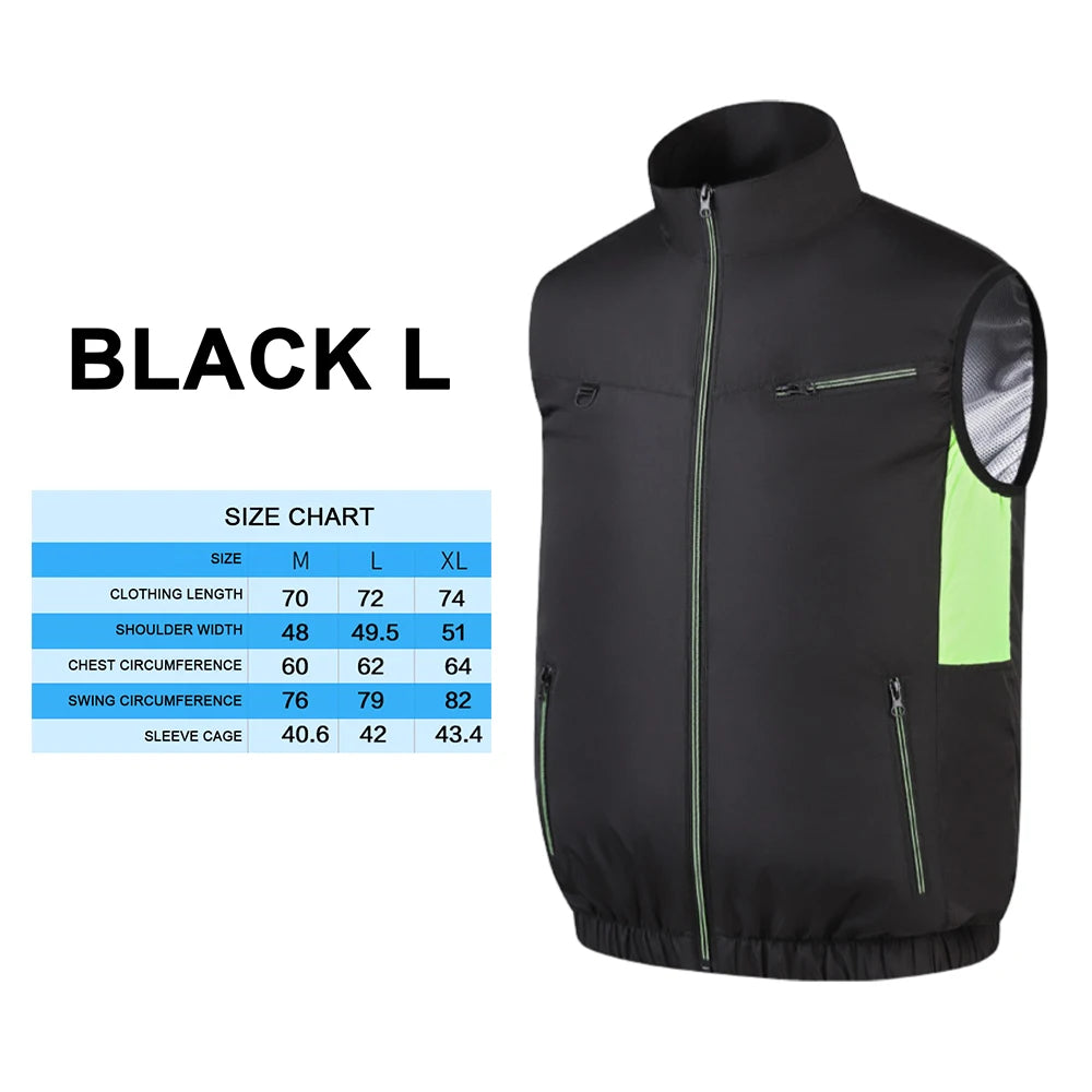 APWIKOGER Cooling Fan Vest – USB Wearable Vest for Summer Outdoor Cooling Fan Vest Richie's Black L without fan