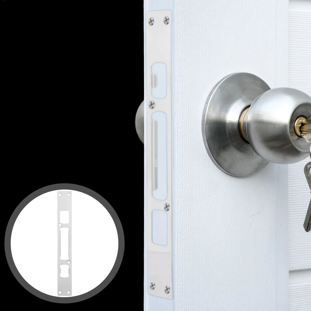 2Pcs Stainless Steel Door Strike Plate Set – Reinforcement Kit Door Strike Plate Richie's 25.8X3X0.7CM
