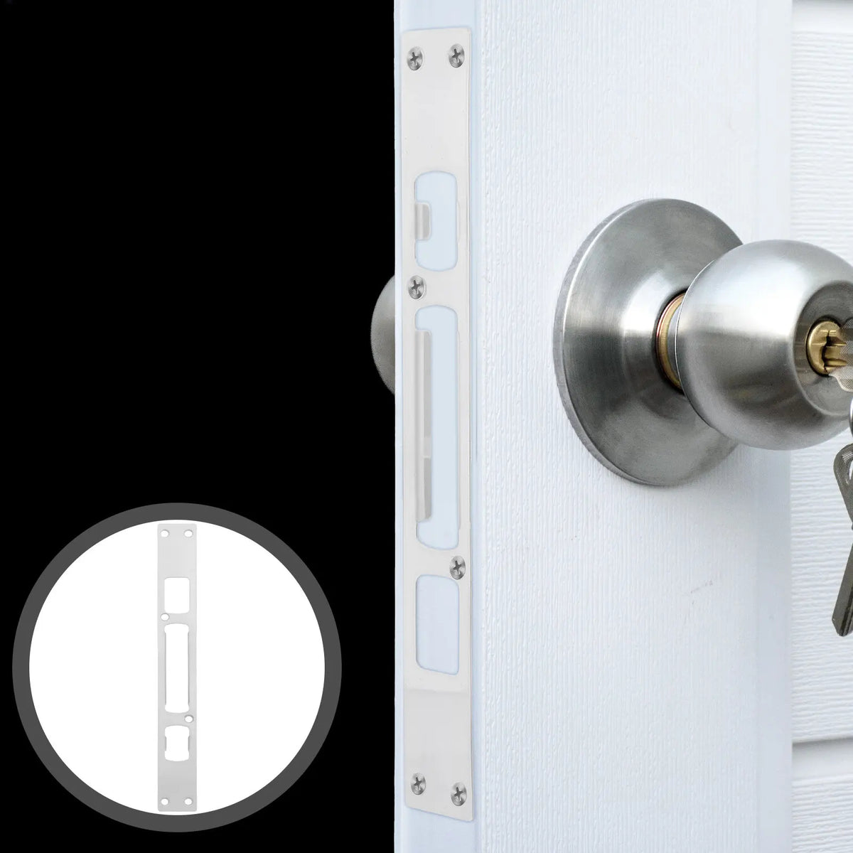 2Pcs Stainless Steel Door Strike Plate Set – Reinforcement Kit Door Strike Plate Richie's 25.8X3X0.7CM