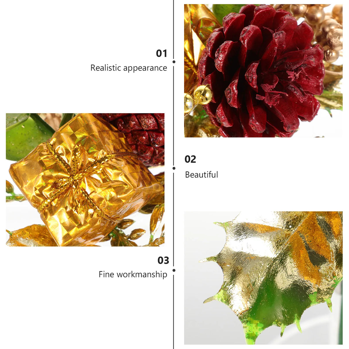 5-Pack Artificial Christmas Flower Branch & Leaf Picks Holiday Floral Picks Richie's