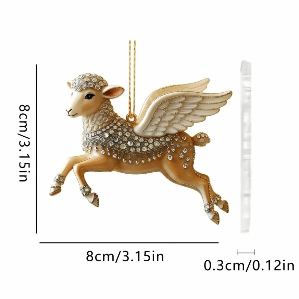Rhinestone Goat Hanging Ornament – Acrylic Festive Pendant Christmas Ornament Richie's