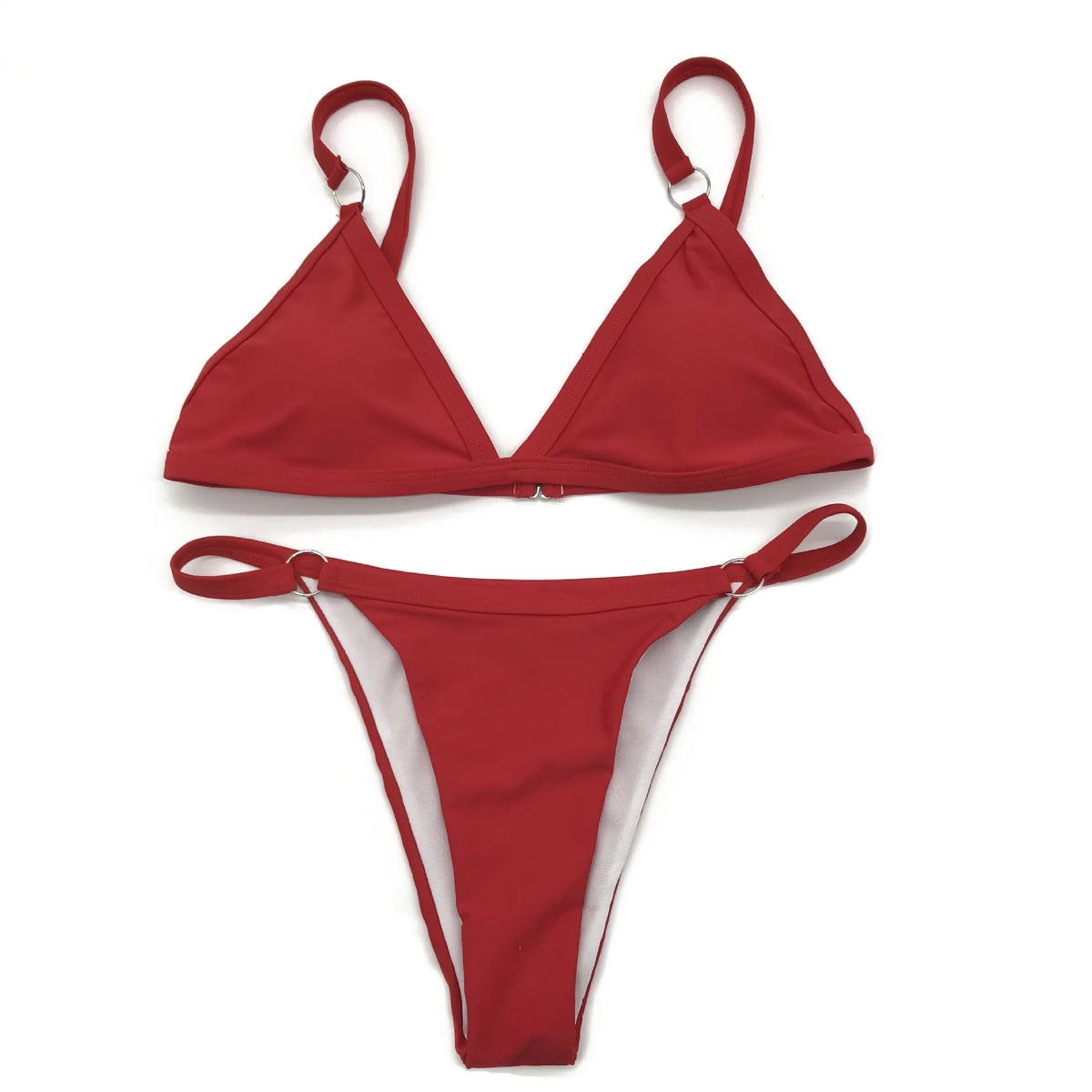Women's Push Up Bikini Set High Waist Brazilian Swimsuit Bikini Swimsuit Set Richie's wine red XL