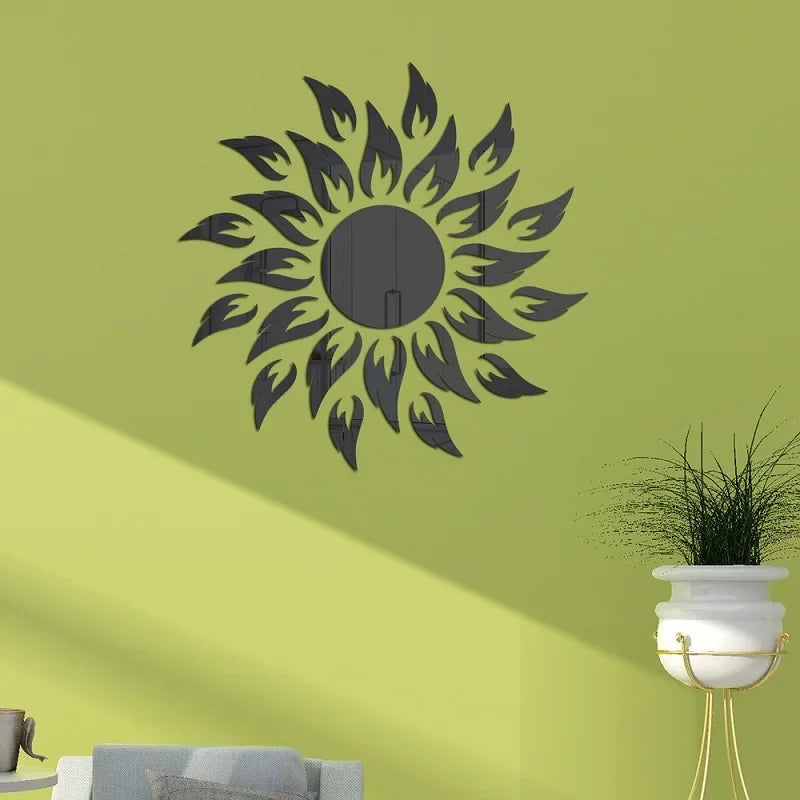 Sunflower Acrylic Mirror Wall Sticker – Reflective Decal Mirror Wall Sticker Richie's
