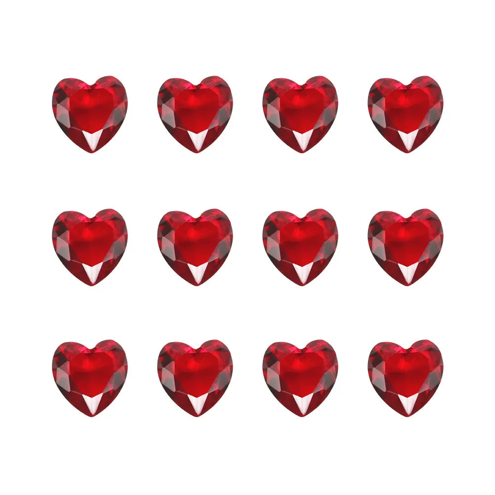 10Pcs Red Heart Glass Gems – Wedding & Party Table Scatter Party Table Decor Richie's