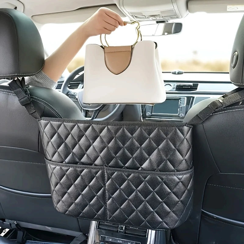 Large Leather Car Seat Back Organizer – Storage Mesh Bag Car Seat Organizer Richie's