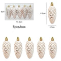 5Pcs Glitter Pine Cone Christmas Ornaments Hanging Pendants Christmas Ornaments Richie's Champagne