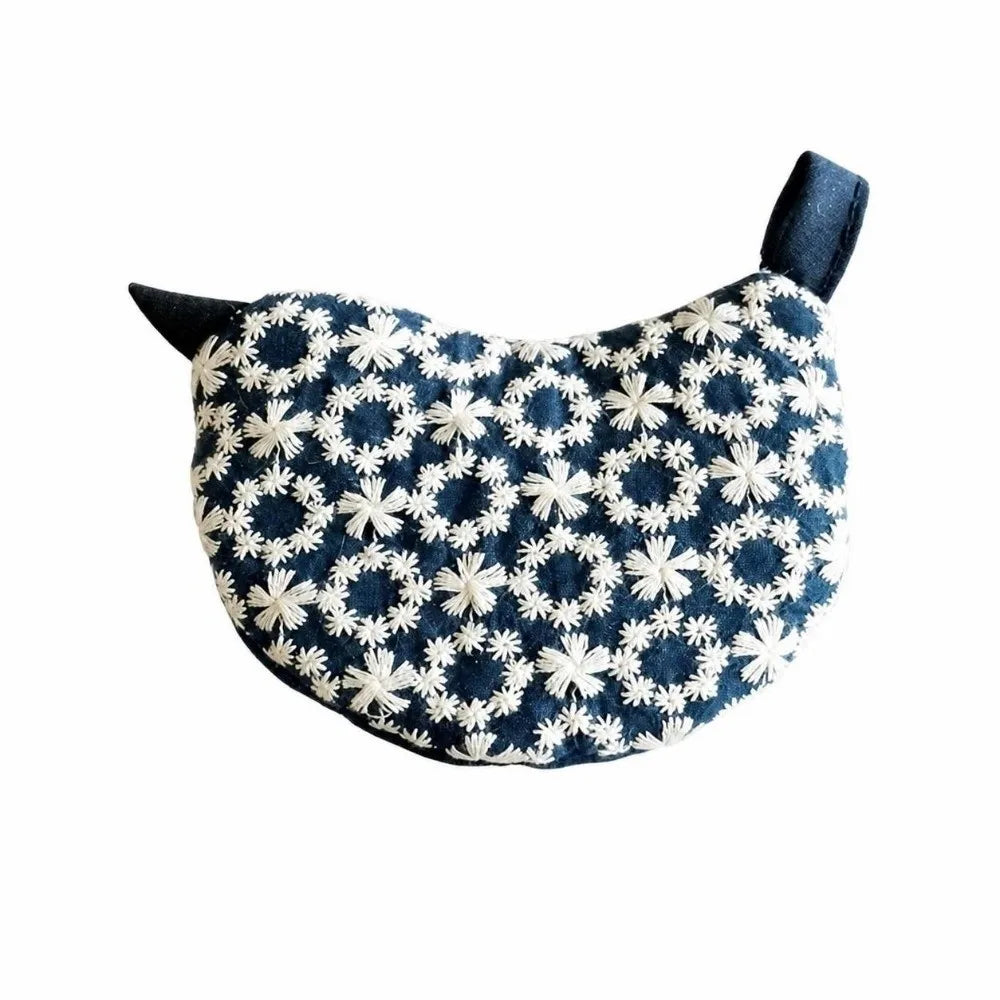 Japanese Bird Embroidered Pot Handle Cover | Heat Resistant Grip Pot Handle Cover Richie's Dark Blue-1pc
