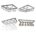 Iron Under Cabinet Wine Glass Holder Rack – Black | 2–6 Slots Wine Glass Rack Richie's
