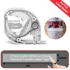 12mm Label Tape for Phomemo P12 & Dymo LetraTag – 4m
