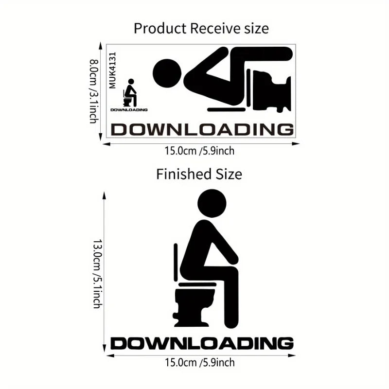 Removable English Toilet Wall Sticker – Funny Bathroom Decal Bathroom Wall Sticker Richie's black 1pc