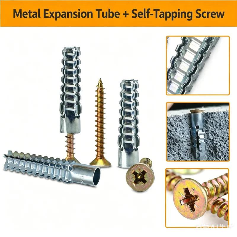 50/100PCS Metal Wall Anchors & Self-Tapping Expansion Screw Kit Wall Anchor Screw Kit Richie's