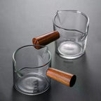 Glass Espresso Measuring Cup with Wood Handle – ML & OZ Espresso Measuring Cup Richie's