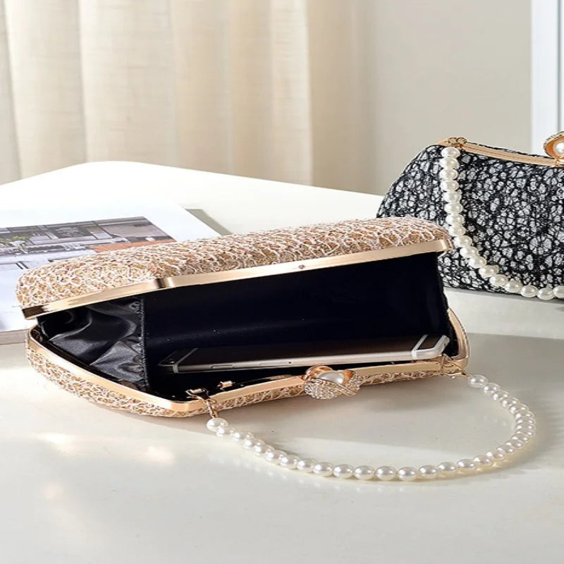 Luxury Beaded Pearl Clutch Bag – Wedding Evening Shoulder Bag Beaded Evening Clutch Richie's