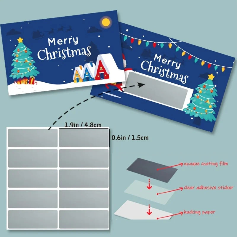 50-Pack Christmas Scratch Cards – Santa Holiday Party Favors Holiday Scratch Cards Richie's