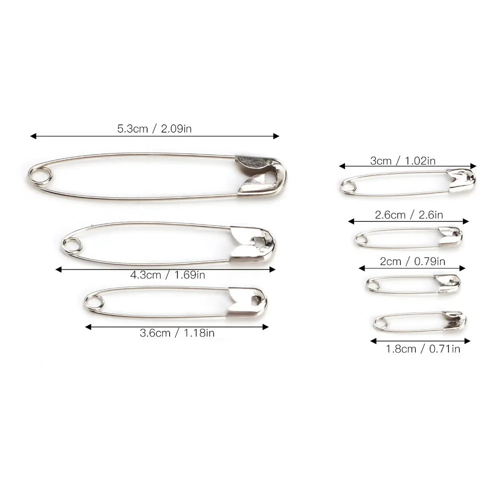 460pcs Bulk Safety Pins Set – 7 Sizes, Sturdy Iron, Reusable Safety Pins Set Richie's