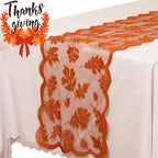 Thanksgiving Maple Leaf Lace Table Runner – Orange Fall Décor Table Runner Richie's