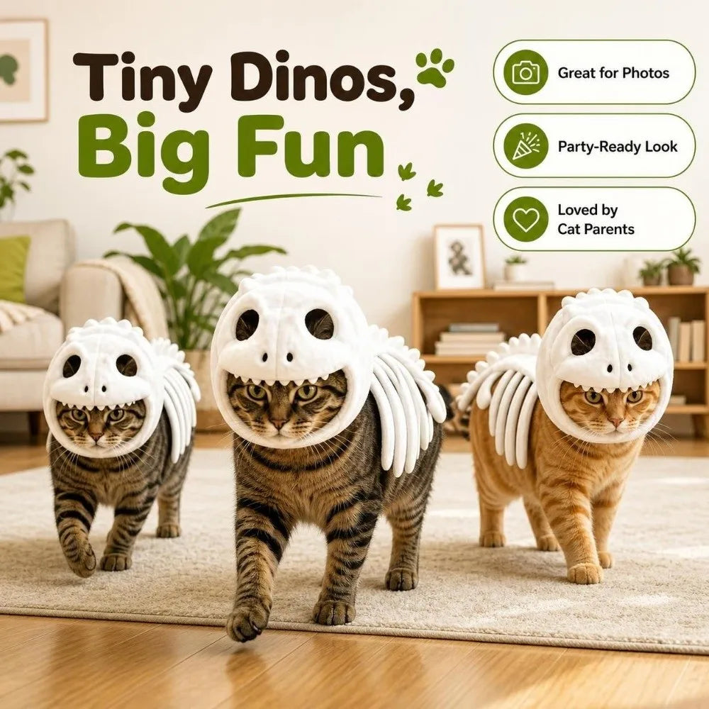 Dinosaur Skeleton Pet Costume – Halloween Cat & Dog Outfit Pet Halloween Costume Richie's