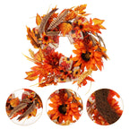 Artificial Fall Wreath Pumpkin Maple Leaves Thanksgiving Door Decor Fall Door Wreath Richie's