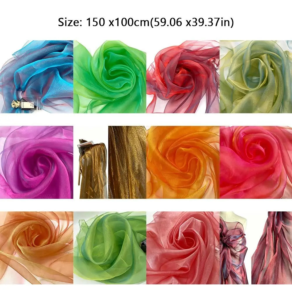 150x100cm Two-Tone Gradient Organza Fabric – Sheer Craft Yarn Organza Craft Fabric Richie's