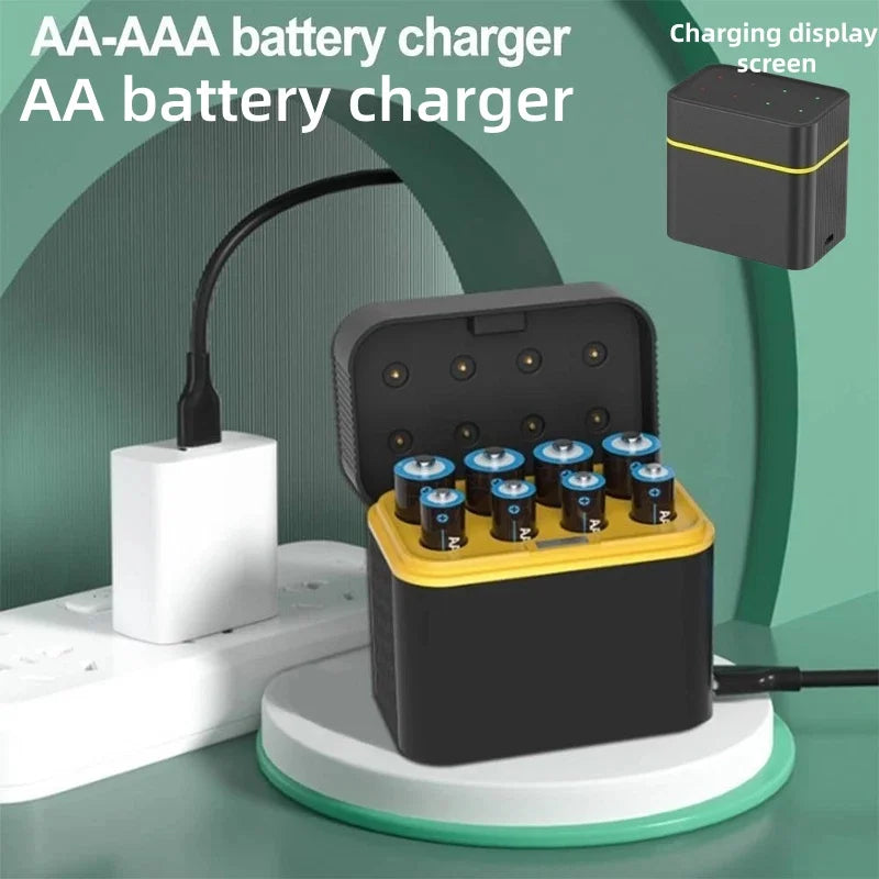8-Slot 1.5V Rechargeable AA/AAA Lithium Batteries & USB Charger Battery Charger Kit Richie's