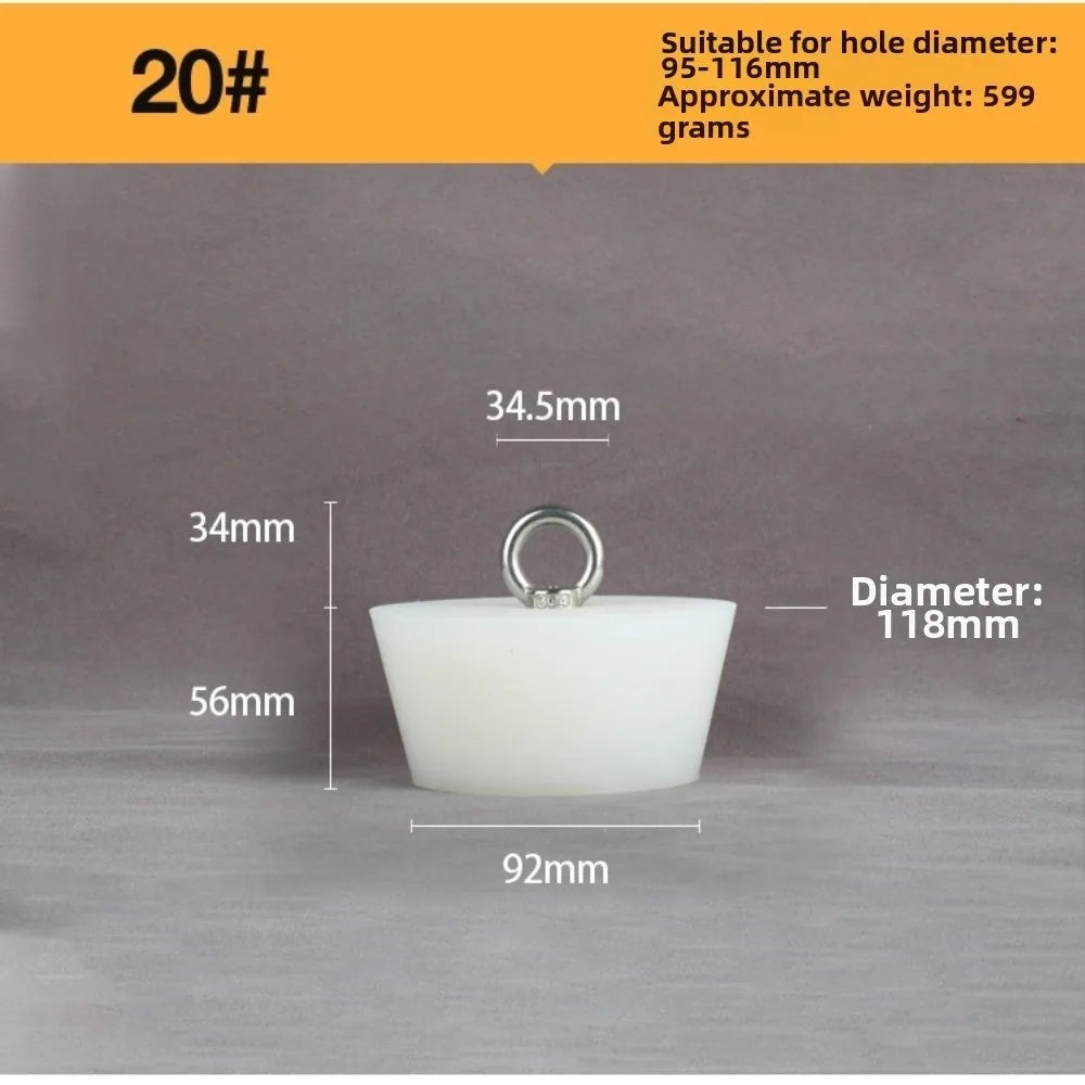 Tapered Silicone Stopper with Steel D-Ring | Universal Tube Plug Silicone Drain Stopper Richie's 20