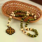 Wooden Cross Rosary Necklace Prayer Beads Religious Gift Rosary Necklace Richie's