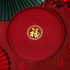 Chinese Red Festive Serving Tray – Wedding & Banquet Plate Decorative Serving Tray Richie's Style 2 Round