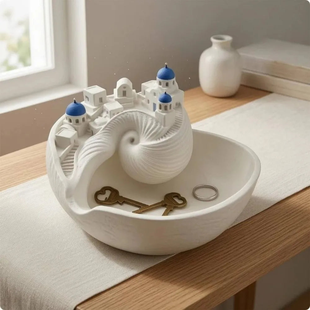 Conch Shell Catchall Bowl Spiral Divider Desktop Organizer Tray Decorative Organizer Tray Richie's