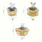 Handwoven Easter Basket Bunny & Bear | 3 Sizes Straw Storage Easter Woven Basket Richie's
