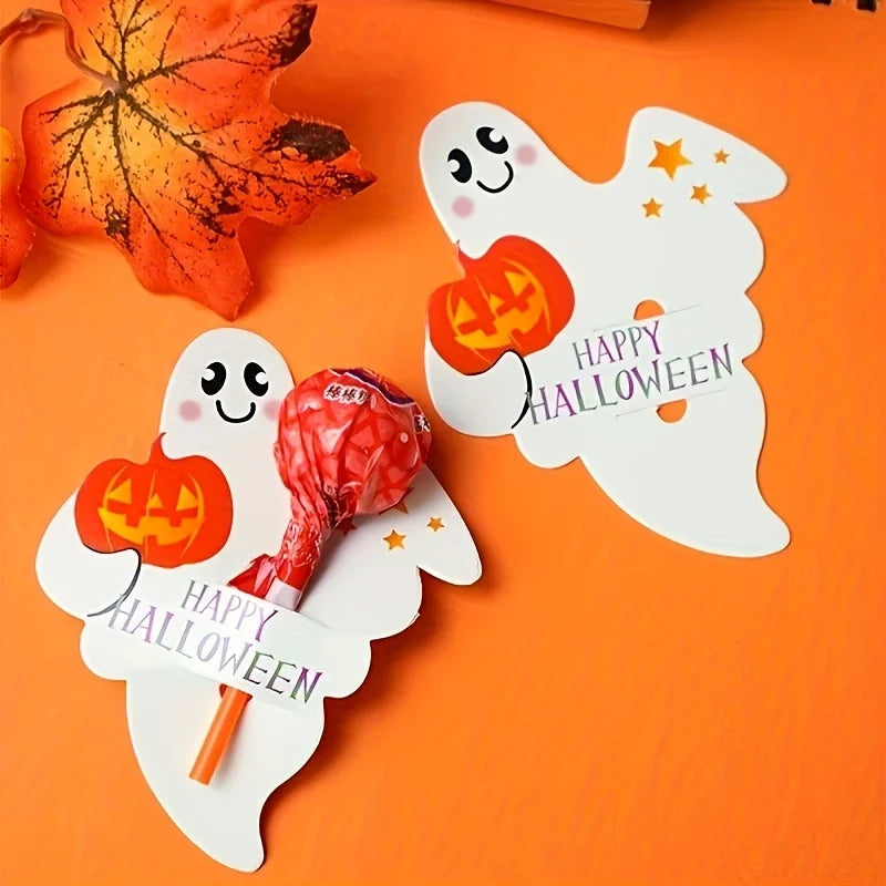 Halloween Ghost & Pumpkin Lollipop Holder Cards – Party Favors Lollipop Holder Cards Richie's