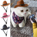 Adjustable Pet Cowboy Hat for Cats & Small Dogs | Summer Pet Costume Hat Richie's