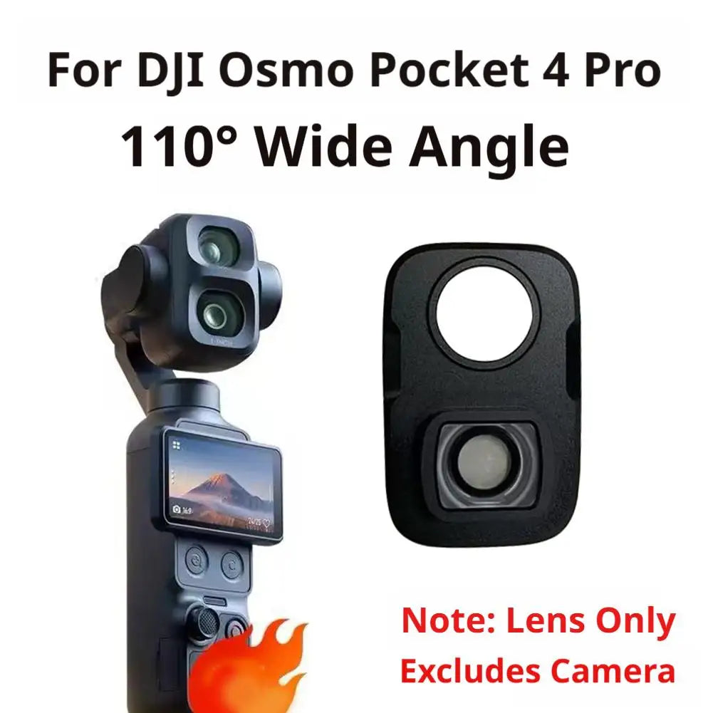 DJI Osmo Pocket 4 Pro 110° Wide Angle Lens – Optical Glass Camera Lens Attachment Richie's