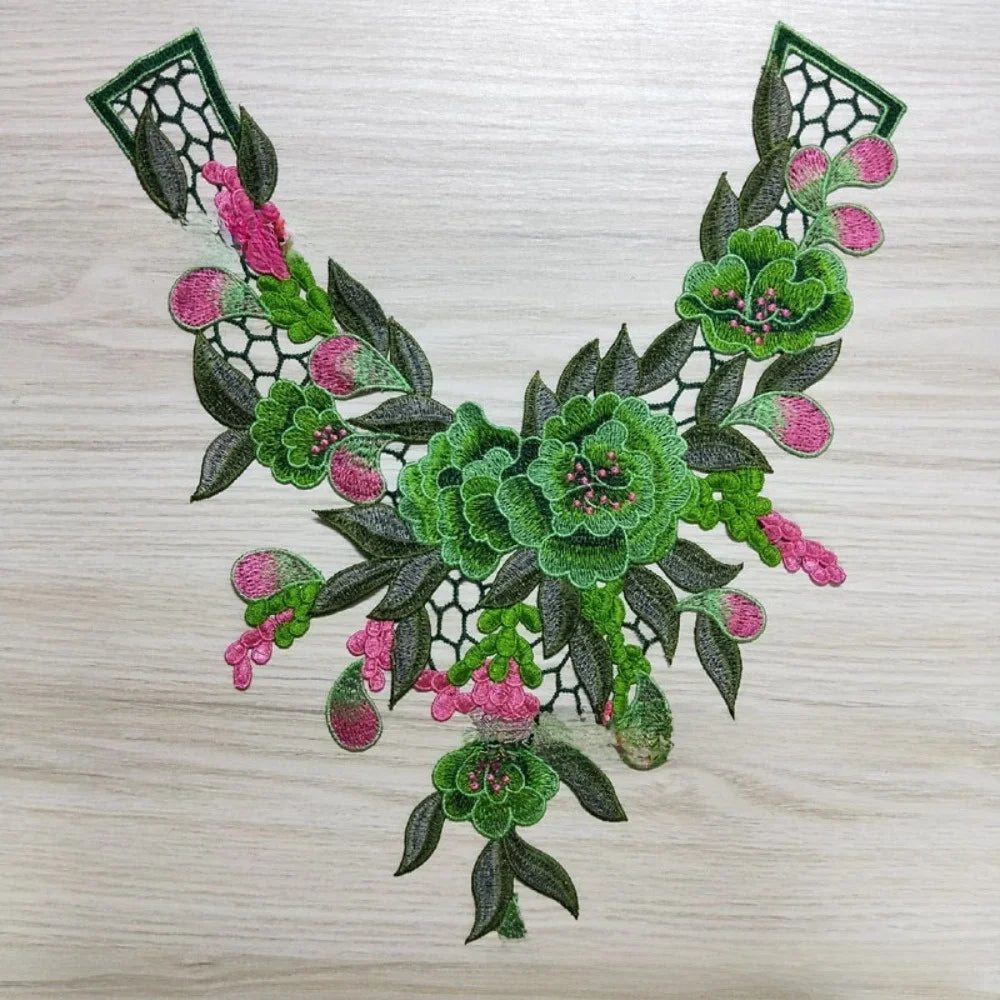 3D Floral Lace Collar Applique – Detachable Embroidered Patch Collar Applique Patch Richie's