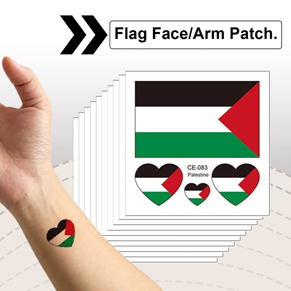 Palestine Flag Temporary Tattoo Stickers – 10 Pc Water Transfer Temporary Tattoo Stickers Richie's