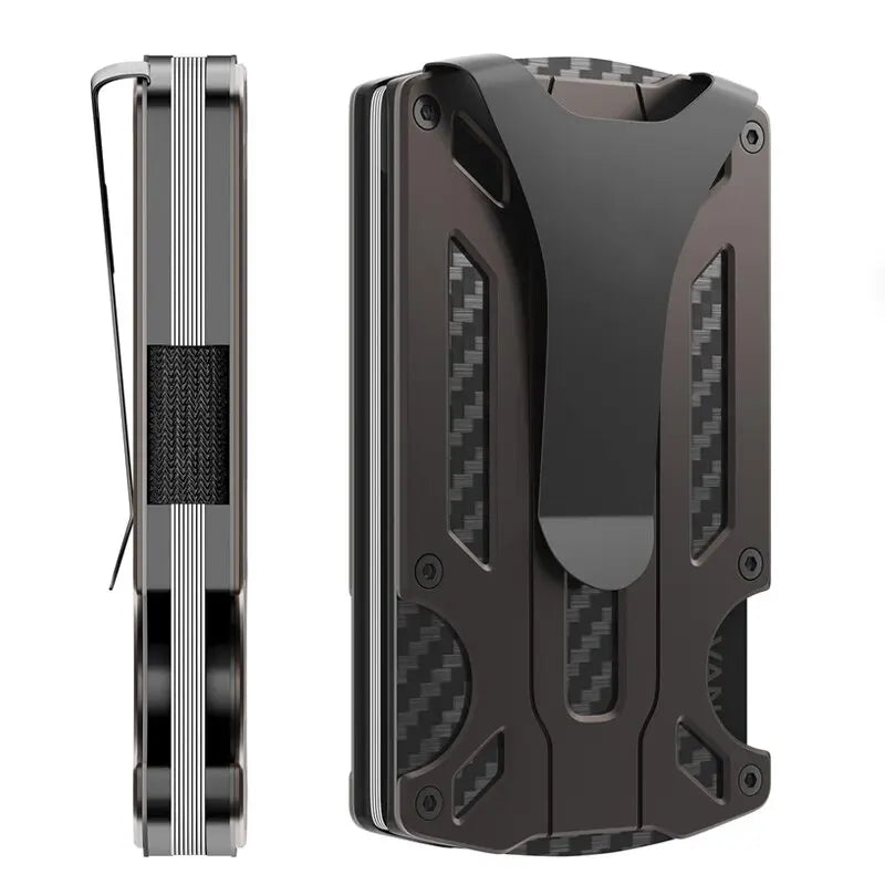 Zeeker Slim Metal RFID Wallet – Carbon Fiber Money Clip Metal Card Wallet Richie's Coffee
