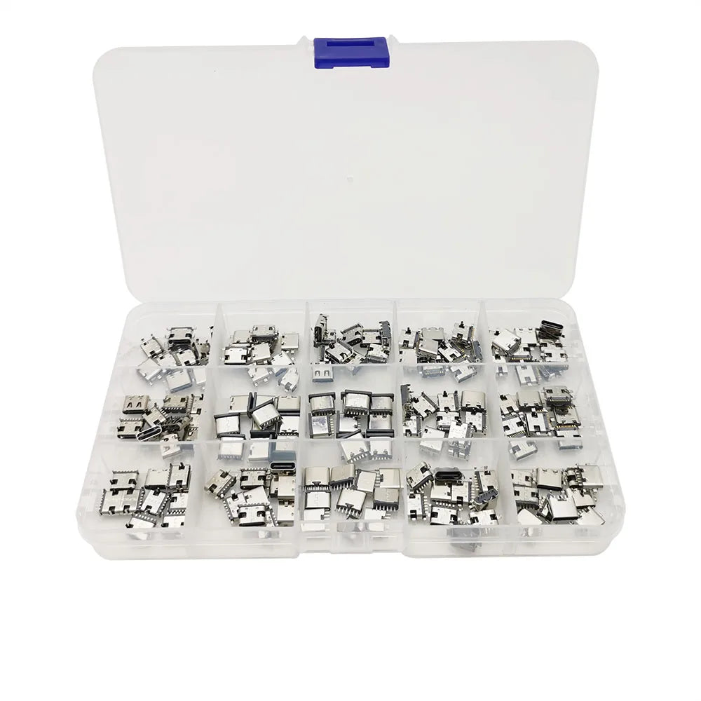 150Pcs USB Type-C Female 6-Pin 16-Pin SMD DIP Connector Kit USB-C Connector Kit Richie's Default Title