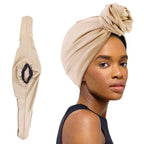 Women's Cotton Turban Head Wrap – Retro Boho Beanie Cap Turban Head Wrap Richie's khaki