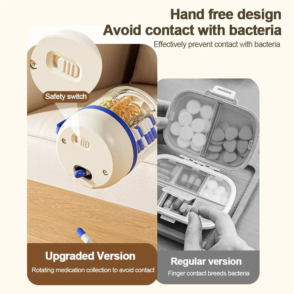 Round Portable Pill Organizer – Multi-Compartment Silicone Box Pill Organizer Richie's